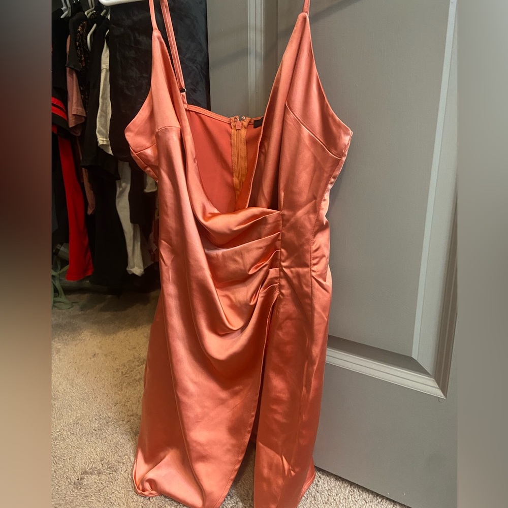 Orange tight dress